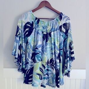 Cato Fashions palm branch blouse